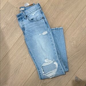 Levi's Distressed Light Blue Boyfriend Jeans
